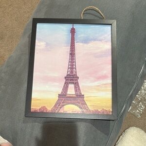 Eiffel Tower Sunset Wall Art - Black Frame